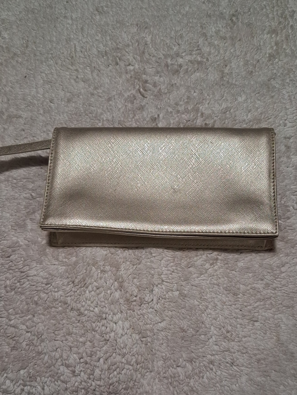 Abro Metallic Gold Leather Clutch